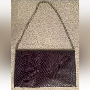 Jessica McClintock Purple Faux Snakeskin Clutch/Evening Bag Vintage